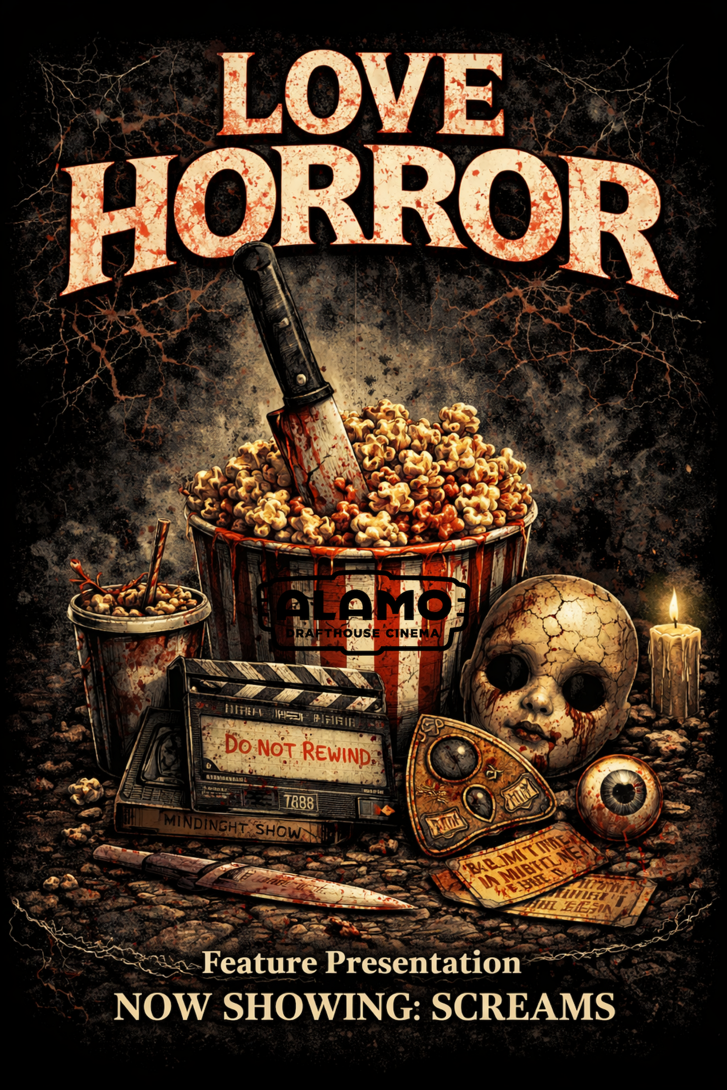 Love Horror T Shirt Alamo Edition