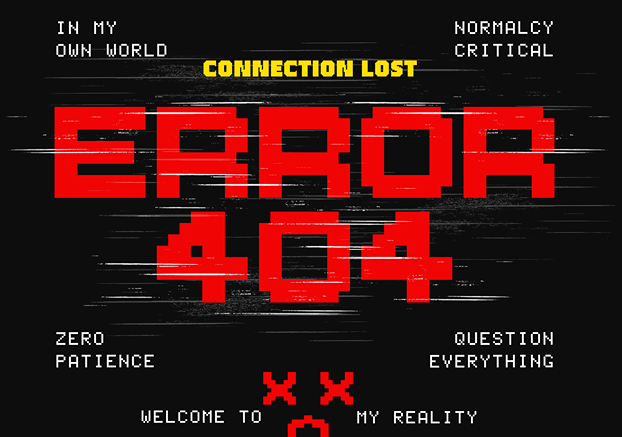 error 404 shirt, glitch streetwear, cyberpunk apparel, tech burnout clothing, dark humor shirt, graphic hoodie, trucker hat black mesh, dystopian streetwear, made to order apparel, alternative clothing