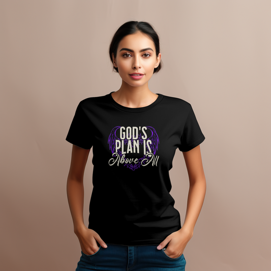 gods plan shirt, faith streetwear, inspirational graphic apparel, religious statement clothing, angel wings design shirt, alternative faith hoodie, made to order apparel