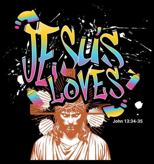 jesus loves shirt, christian streetwear, john 13 34 35 apparel, faith based clothing, religious graphic hoodie, inspirational christian shirt, modern faith apparel, made to order clothing