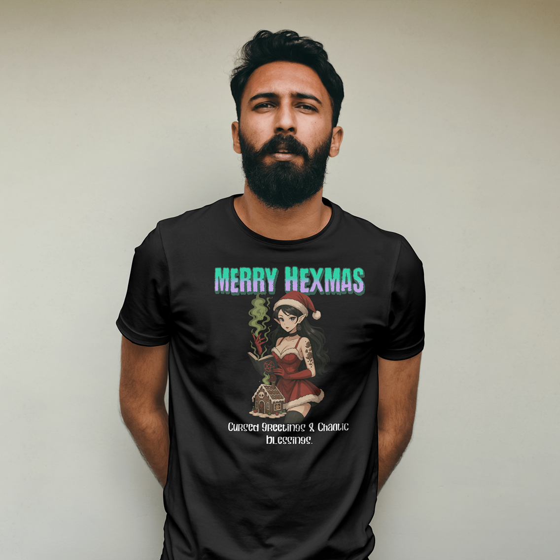 Merry Hexmas gothic Christmas t‑shirt dark