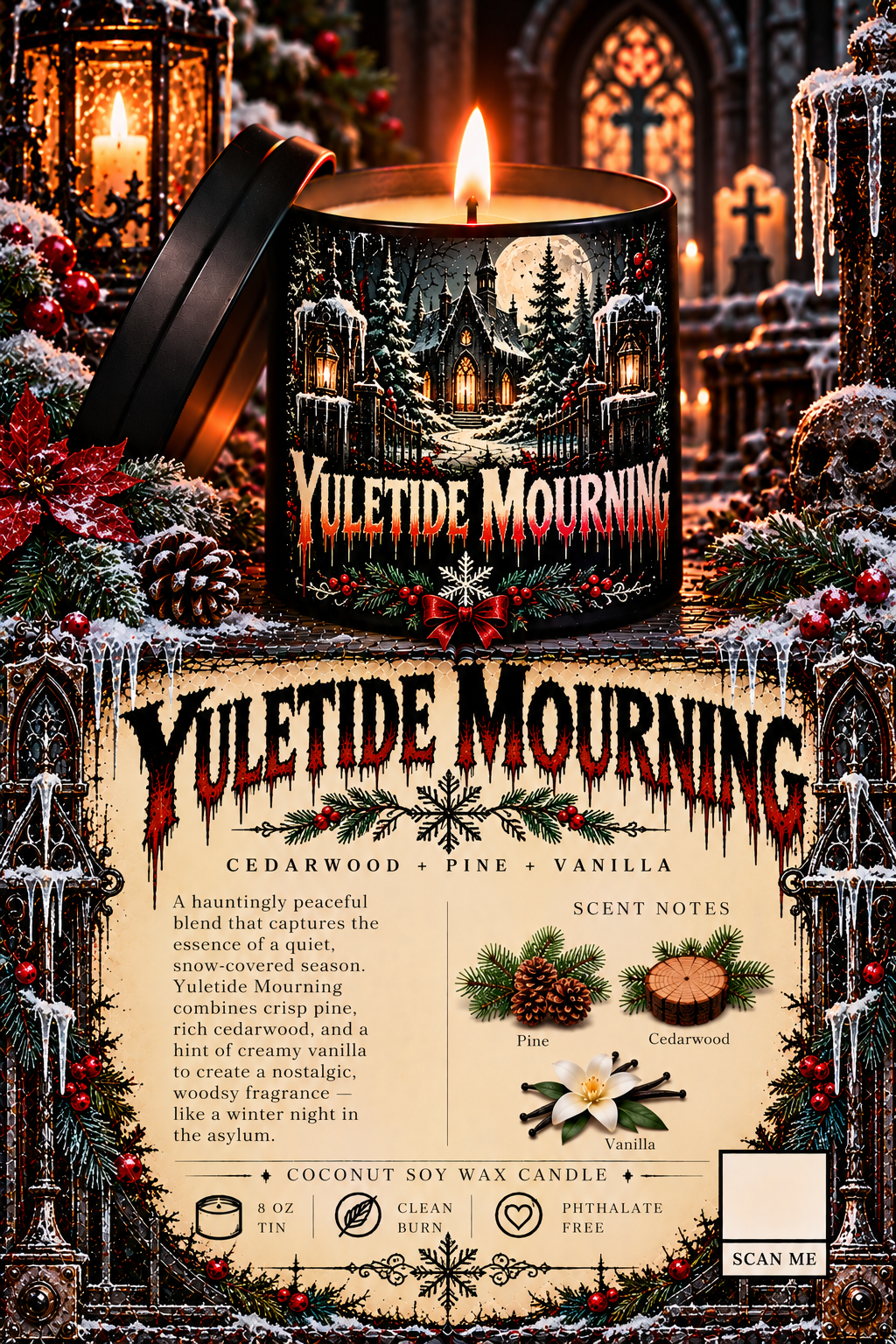Yuletide Mourning Christmas Tree Scent Candle